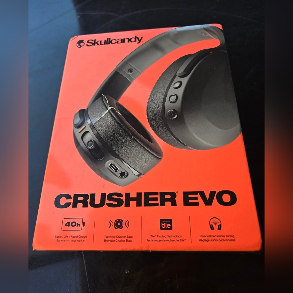 SKULLCANDY CRUSHERS EVO WIRELESS HEADPHONES BLACK NEW